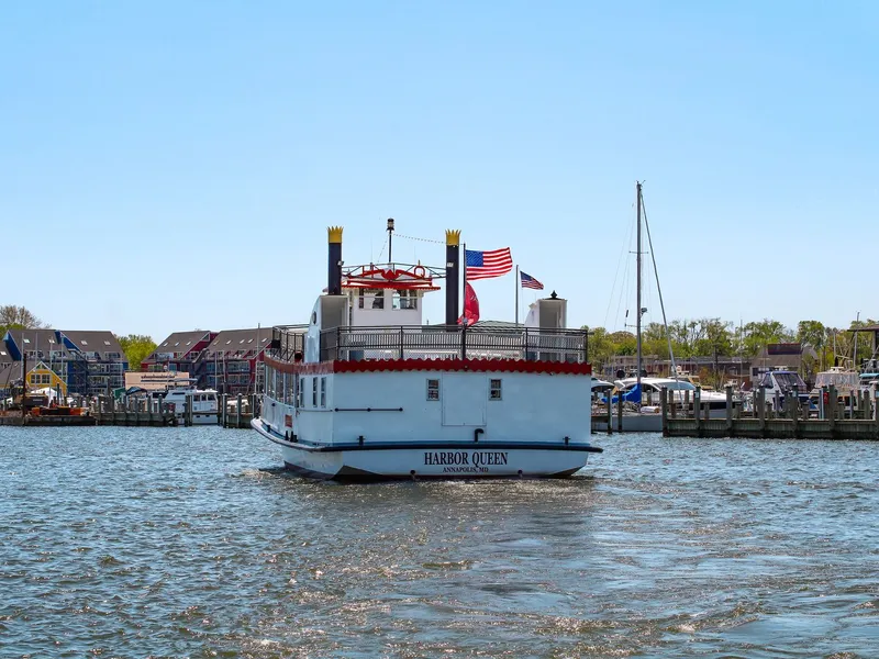 Harbor Queen paddle boat on the water at the Annapolis harbor waterfront